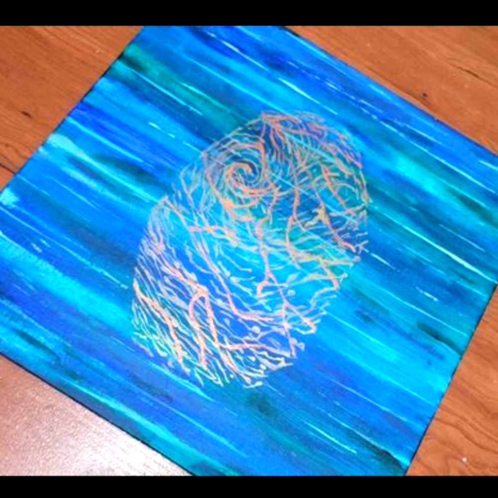Wall Art Original Art Piece "Thumbprint"